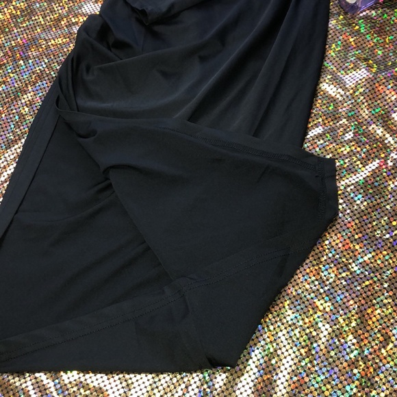 Nwot Midnight Black In & Out Sexy Mock Neck Dress - Picture 9 of 15